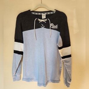 PINK Victoria's Secret Navy and White Sweatshirt